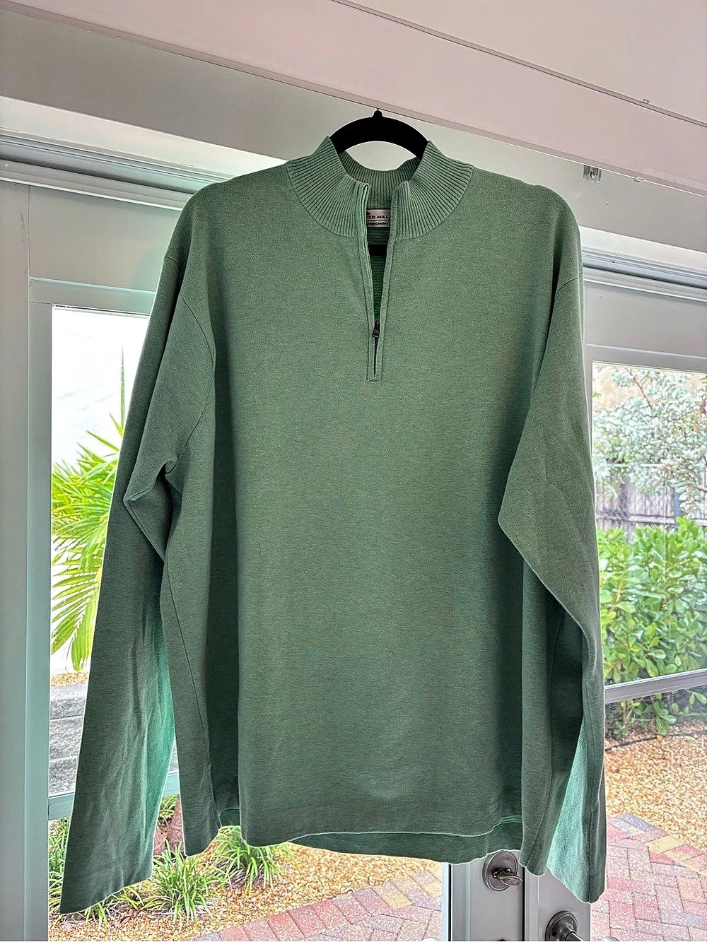 Peter Millar Crown Comfort Quarter-Zip Pullover Men's Quarter-Zip Sweater Green